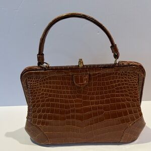 Rare Vintage Nettie Rosenstein Crocodile Bag Medium